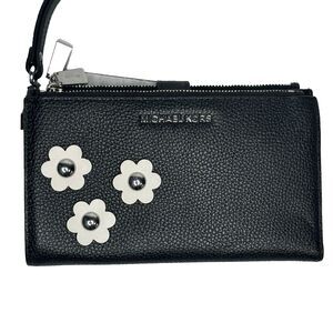 Michael Kors Double Zip Wristlet Wallet Leather Flower